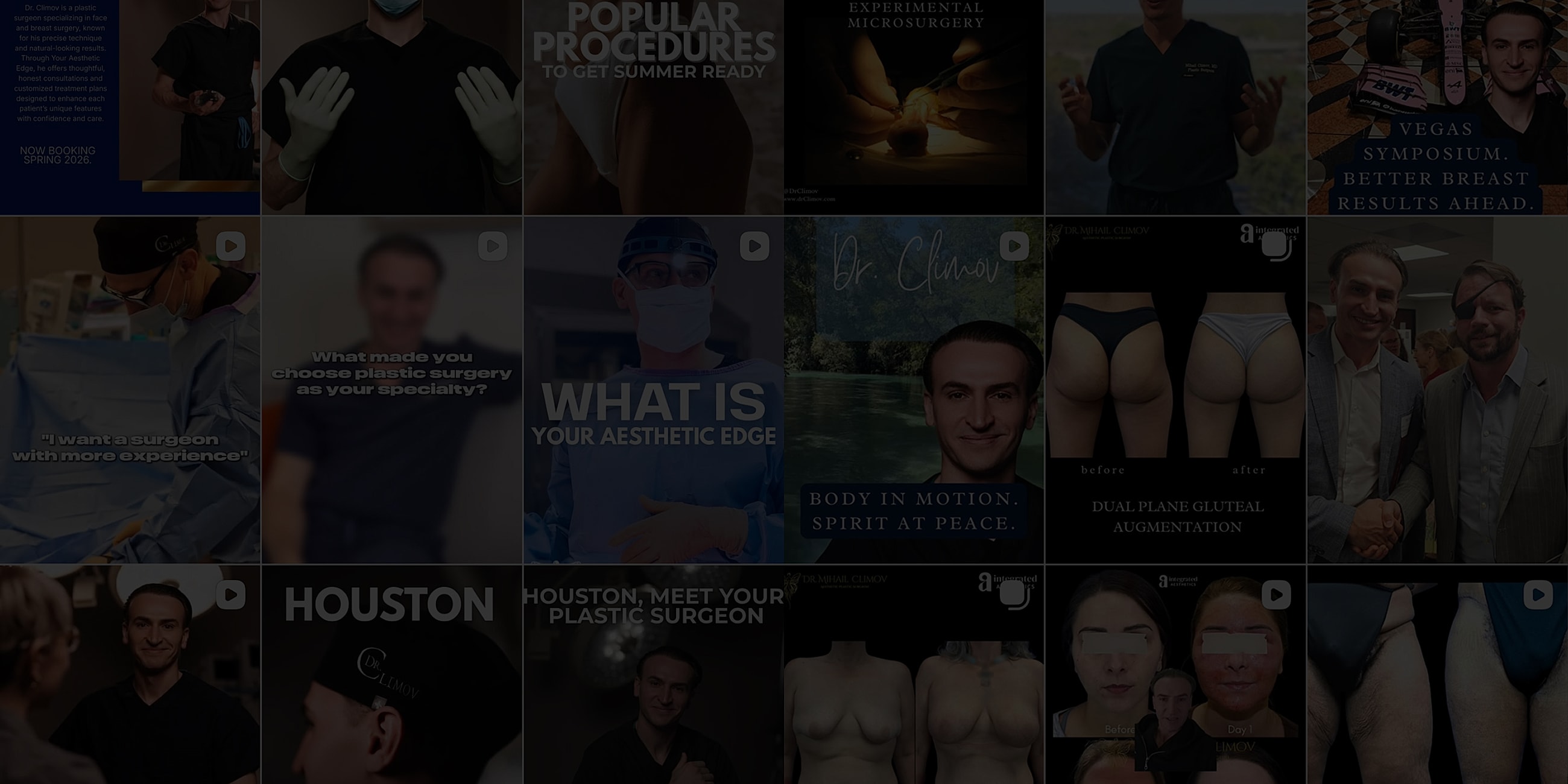 Plastic surgery services and procedures overview collage.