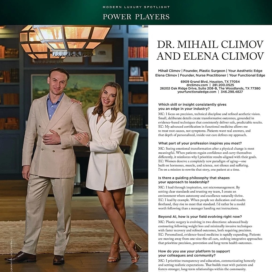 Dr. Mihail and Elena Climov interview feature.