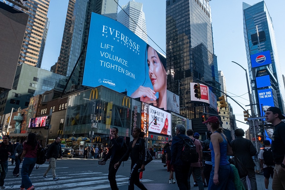 Billboard advertisement in Times Square, New York.